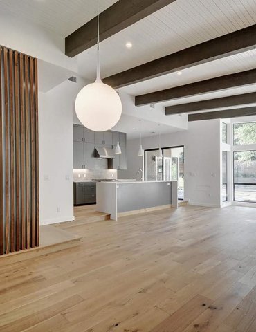 kitchen/dining room with hardwood floor Peoples Signature Flooring Austin Texas