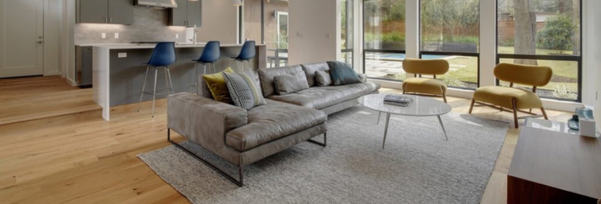 modern living room Peoples Signature Flooring Austin Texas