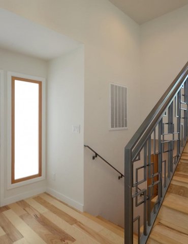 foyer with hardwood floor Peoples Signature Flooring Austin Texas, Hickory Natural 5 Inch