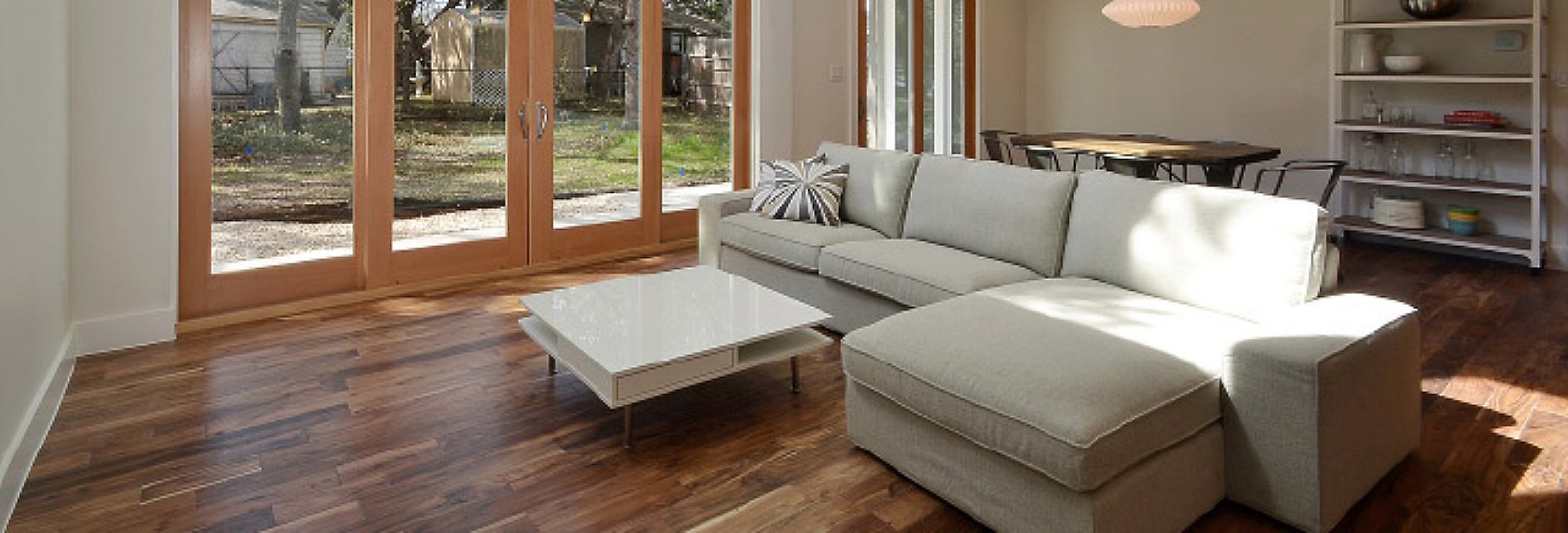 modern living room Peoples Signature Flooring Austin Texas